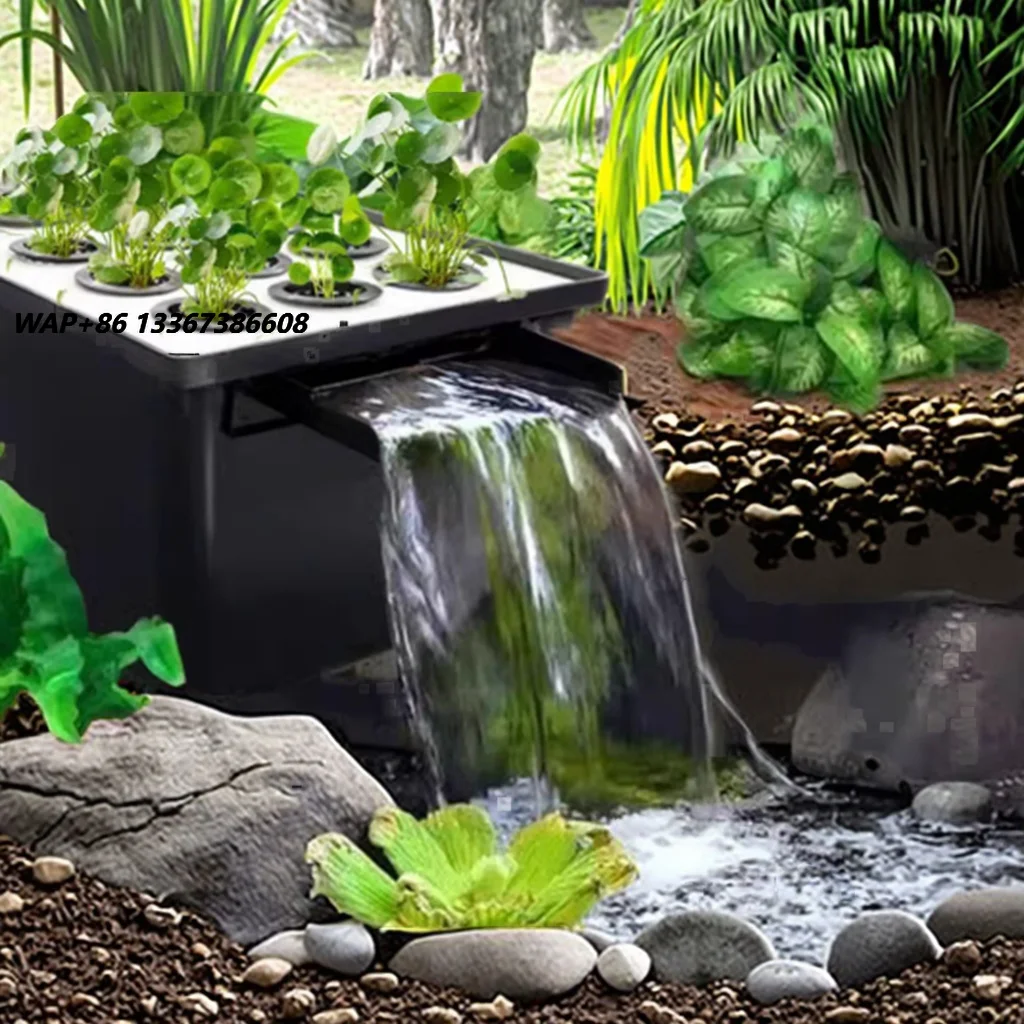 Sistema de Filtración para Estanques de Jardín con Cascada Oculta, Kit de Filtro para Cascada, Accesorio para Acuario, Directo de Fábrica