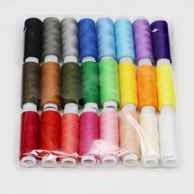 24 Farben Polyester Maschinenstickgarn Handnähgarn Bastel-Patch Lenkrad-Nähzubehör