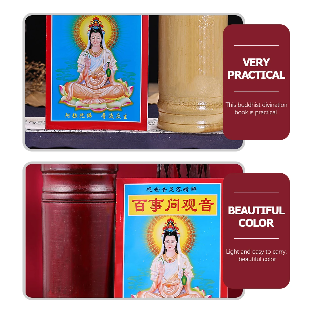 

1pc Buddhist Divination Book Chinese Style Vintage Fortune Telling Prop For Temple Games Family Gathering Gift Buddhist Supplies