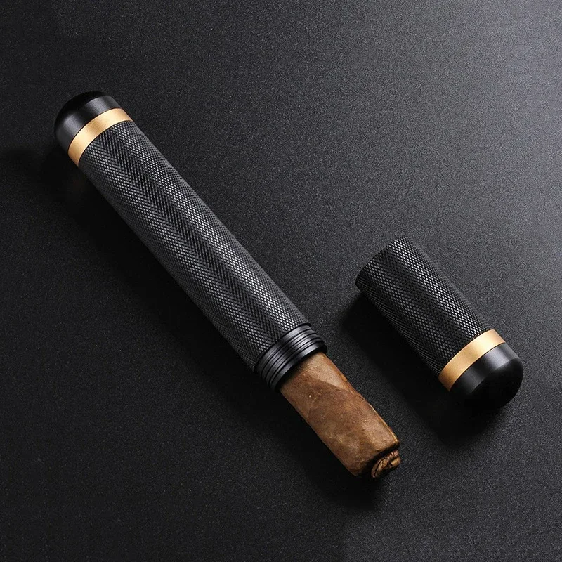 High Qulity Cigar Storage Tank 22mm Single Screw Cap Style Stainless Steel Cigarette Case Waterproof Sealing Smoking Accessories