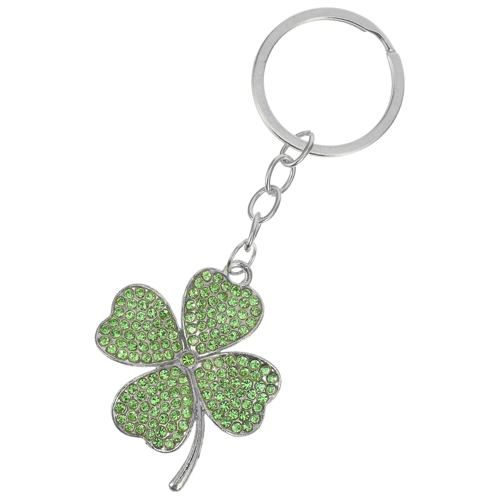 

Four Leaf Clover Keychain Sparkling Rhinestone Lucky Shamrock Key Ring For Handbag Backpack Car Keys Purse Charm St Patricks Day