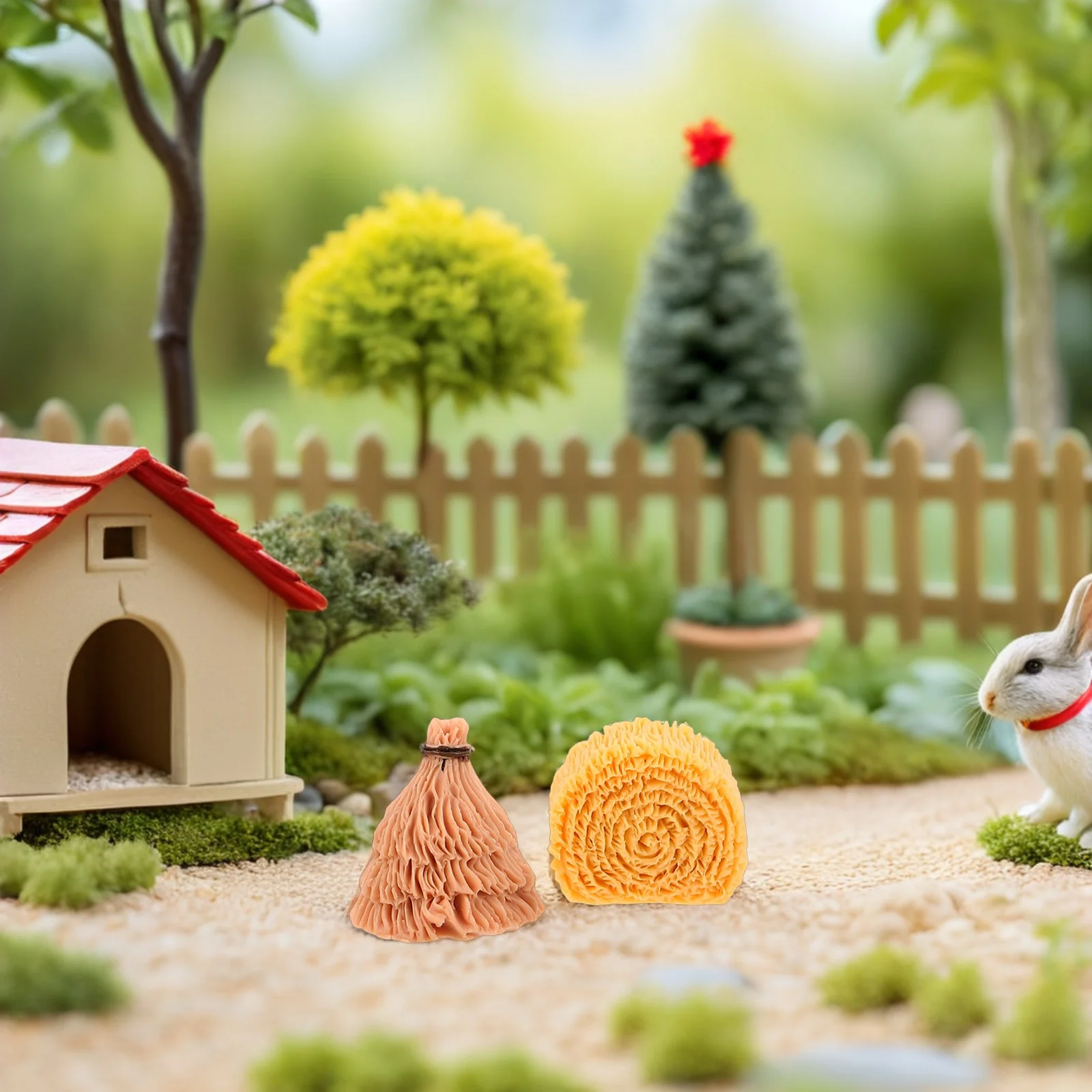 

40Pcs Miniature Farm Haystack Resin Hay Decoration for Dollhouse Craft Sand Table Scene DIY Accessories Farm Garden Decor