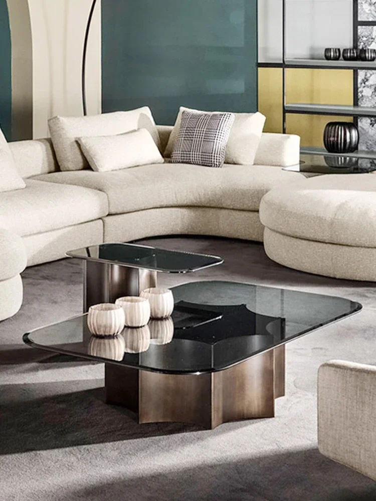 

Post-Modern Square Coffee Table Luxury Designer Living Room Tea Table