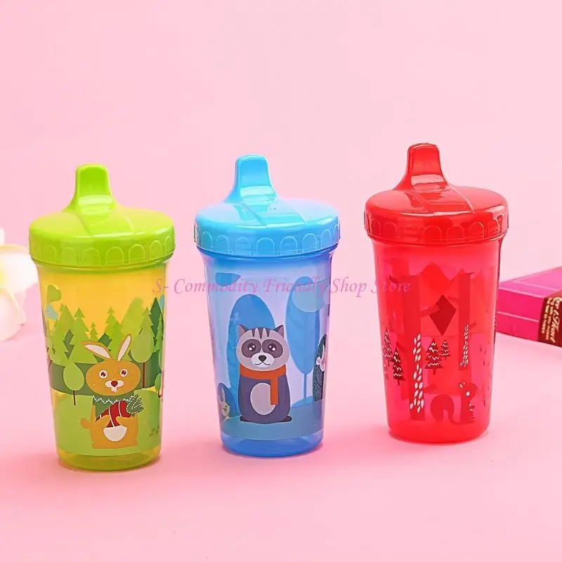

85AE Baby Straw Cup Learn Feeding Drinking Handle Bottle Infant Newborn Bottle Children Kids Straw Water Bottles 300ml