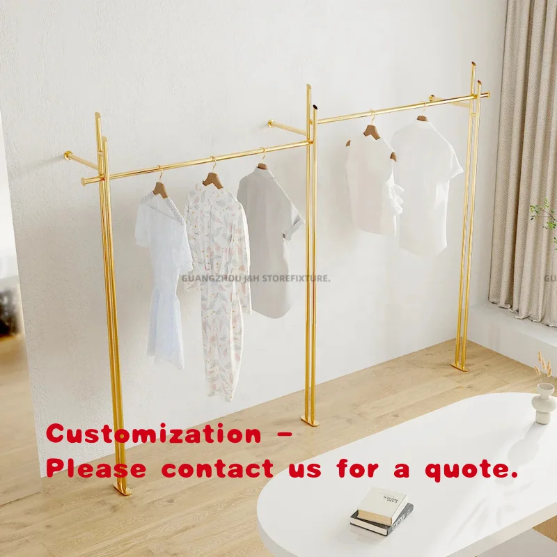 custom.Boutique Shop Wall Mounted Set Clothing Racks Display Stand Hanger Display Accessories Clothes Rack Hanging Clothes