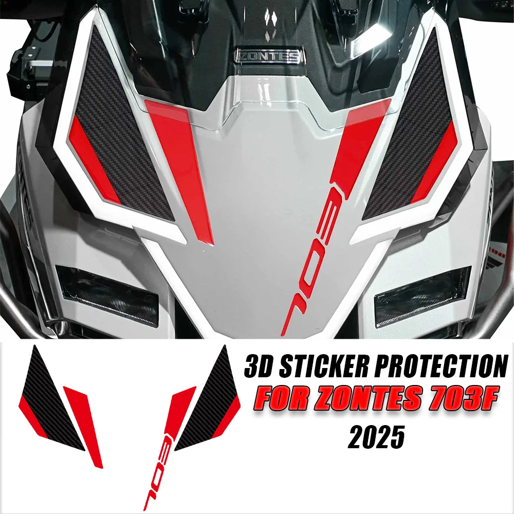 

For Zontes 703F Accessories 703 F 2025 Stickers Motorcycle Front Face 3D Sticker Front Protector