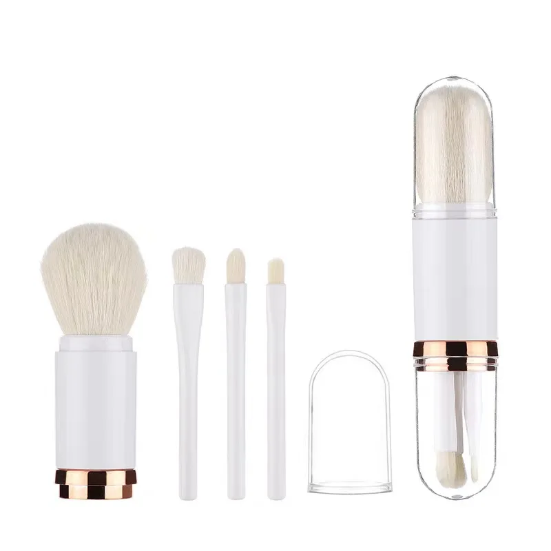 KOSMETYKI 4 in 1Travel Portable Makeup Brushes Set Mini Eye Brush Powder Blush Brushes Tools Kit