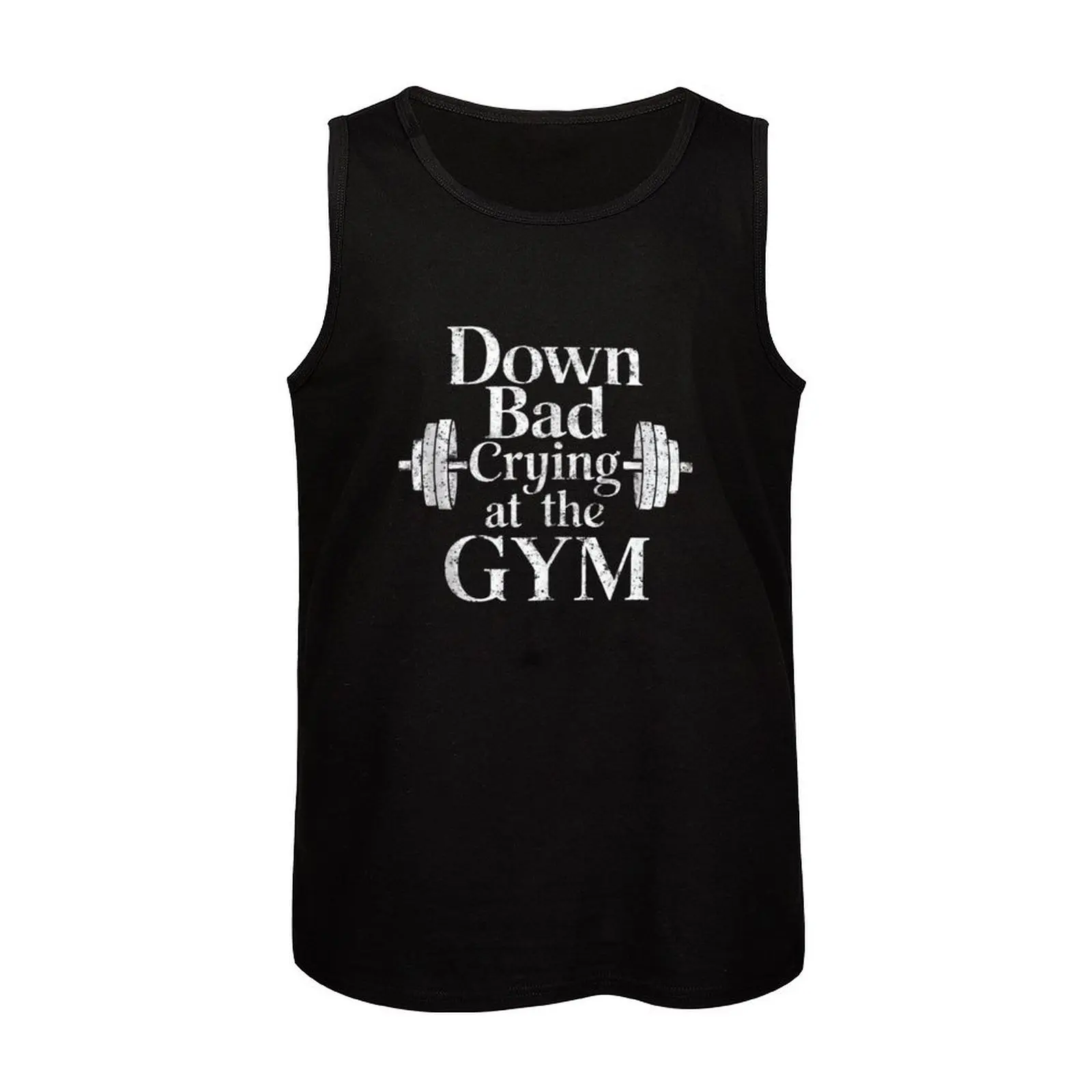 Now I'm Down Bad, Crying At The Gym Tank Top t-shirts for Men's gym fashion 2024 man sleeveless tshirts for men