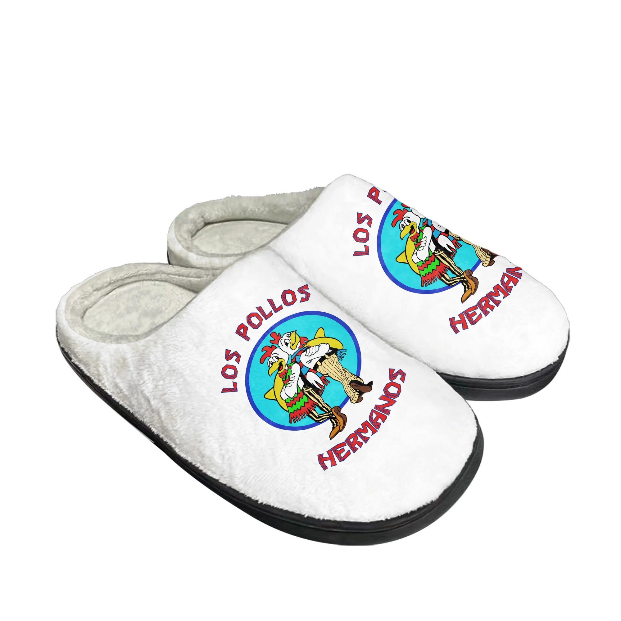 LOS POLLOS HERMANOS Home Cotton Slippers Mens Womens Breaking Bad Plush Bedroom Casual Keep Warm Shoes Slipper Custom Shoe