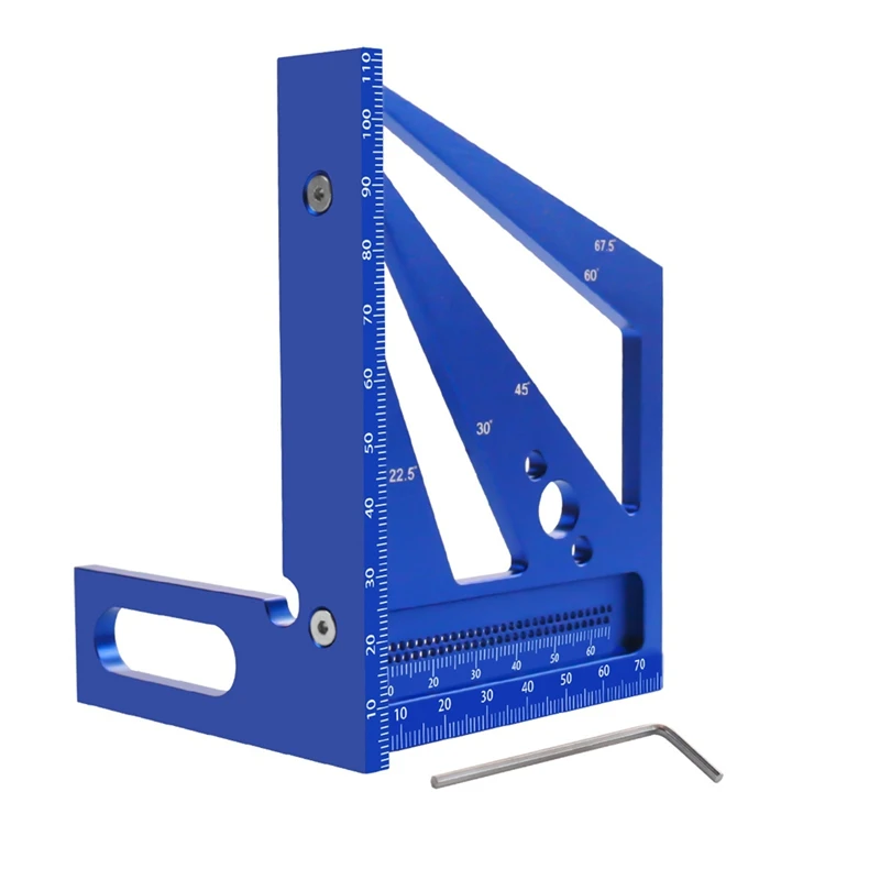 

22.5/30/45/60/67.5/90 Degree Square Ruler Protractor, Multi-Angle 3D Measuring Ruler,Wood Carpenter Crafting