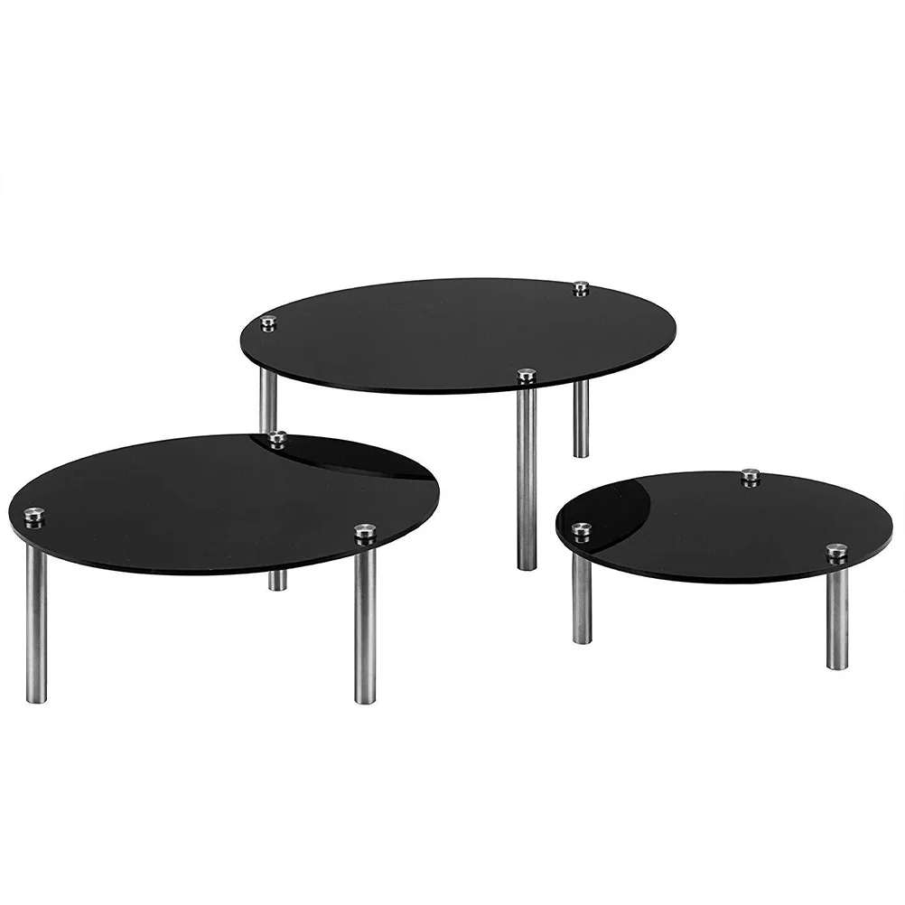 

3 Pcs Cake Display Mini Platters Rack Round Food Server Dessert Holder Cake Plate Party Supplies Kitchen Barware