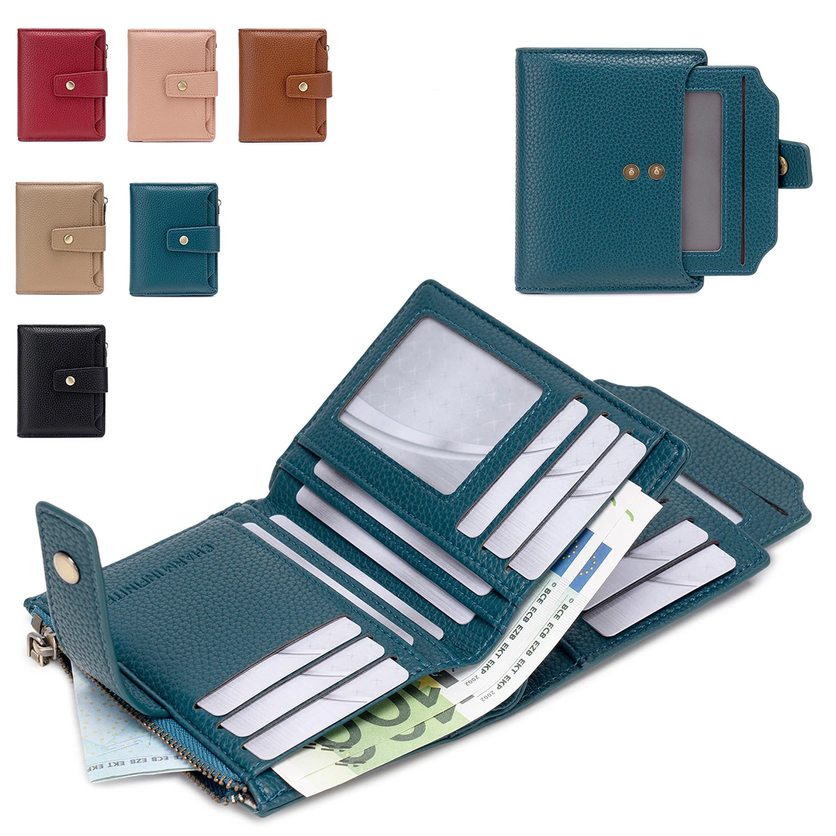 

Модные женские короткие кошельки, вместительный держатель для кредитных карт, из искусственной кожи, высококачественный женский кошелек-портмоне, кошелек для монет