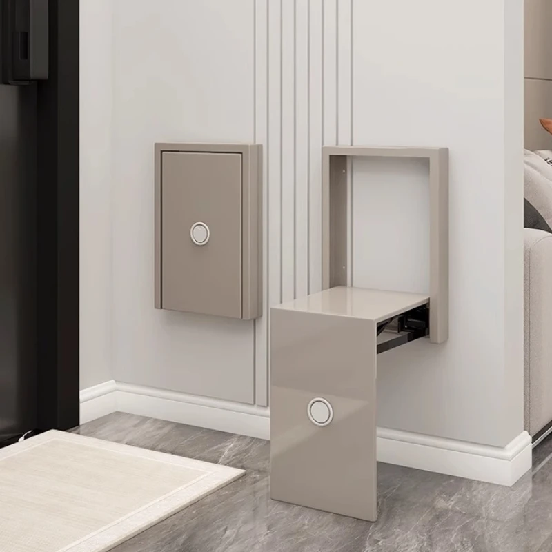

Wall Mounted Folding Shoe Bench Hone Retractable Stool for Entryway Space Saving Chair Apartment Foldable Seat for Hallway