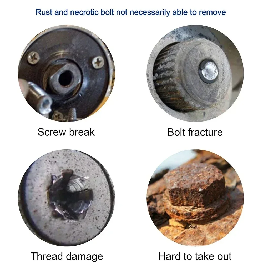 1 Set Damaged Stripped Screw Extractor Remover Kit Disassemble Broken Bolt with Magnetic Extension Bit Holder and Socket Adapter