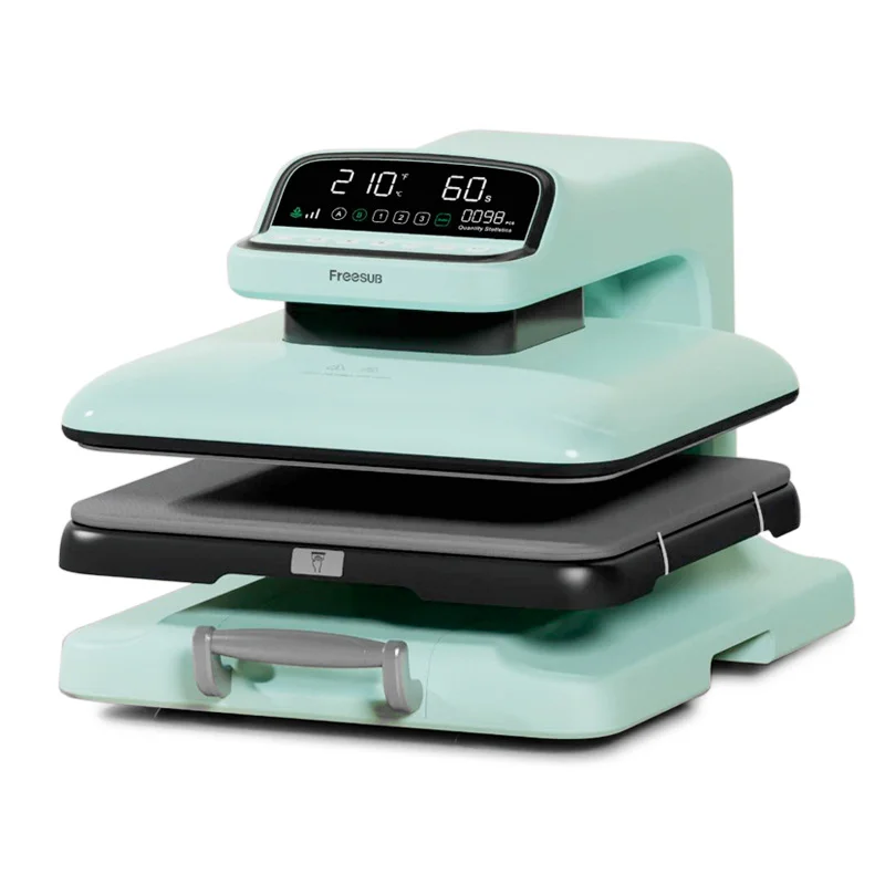 38x38CM T Shirt Heat Press Machine Fully Automatic Press Machine for Bag Case Puzzle Glass Wood Rock Photo Sublimation Hot Press
