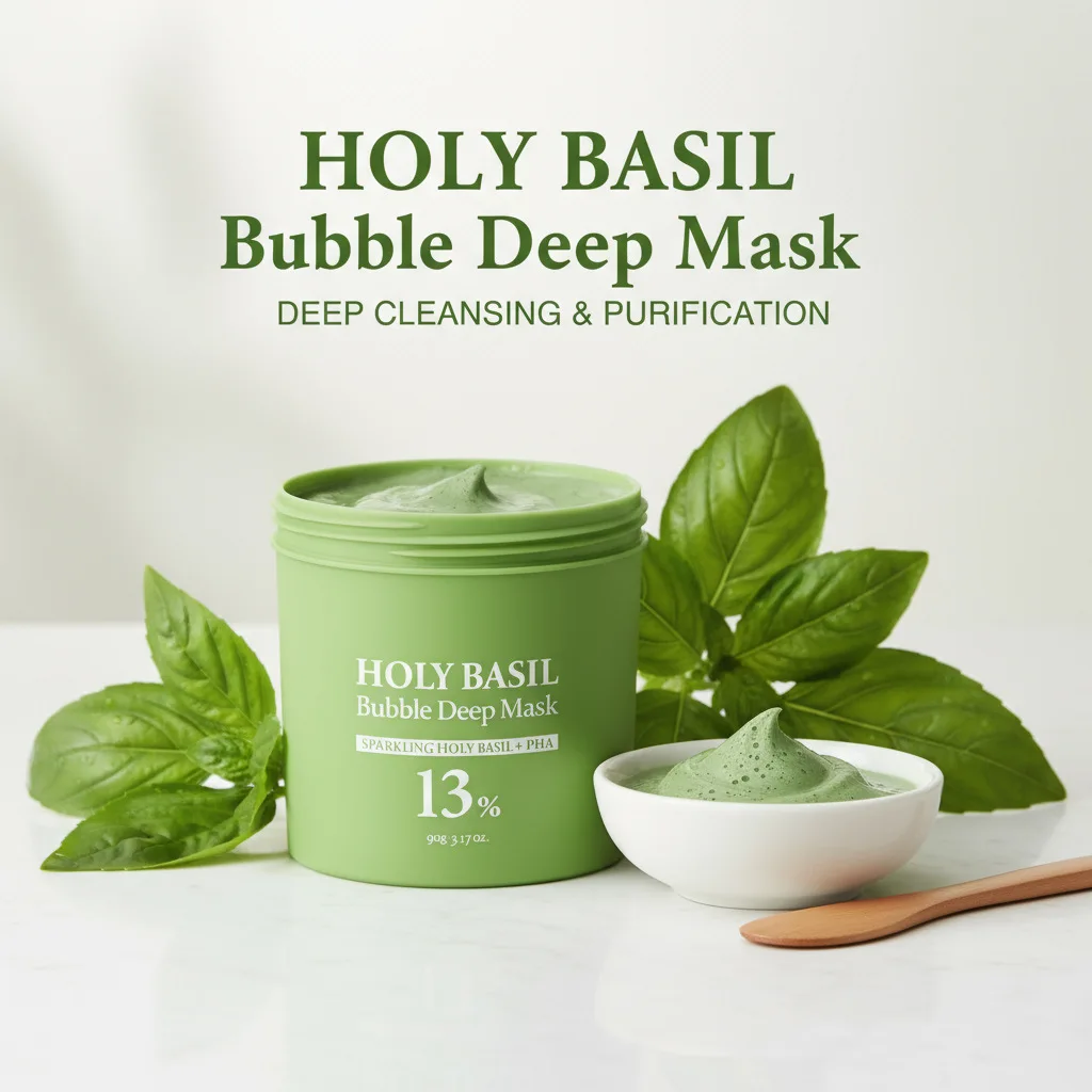 

90г Маска-пенка Holy Basil Sparking Bubble для очищения, увлажнения, контроля жирности и удаления черных точек, очищающая грязевая маска для ухода за кожей