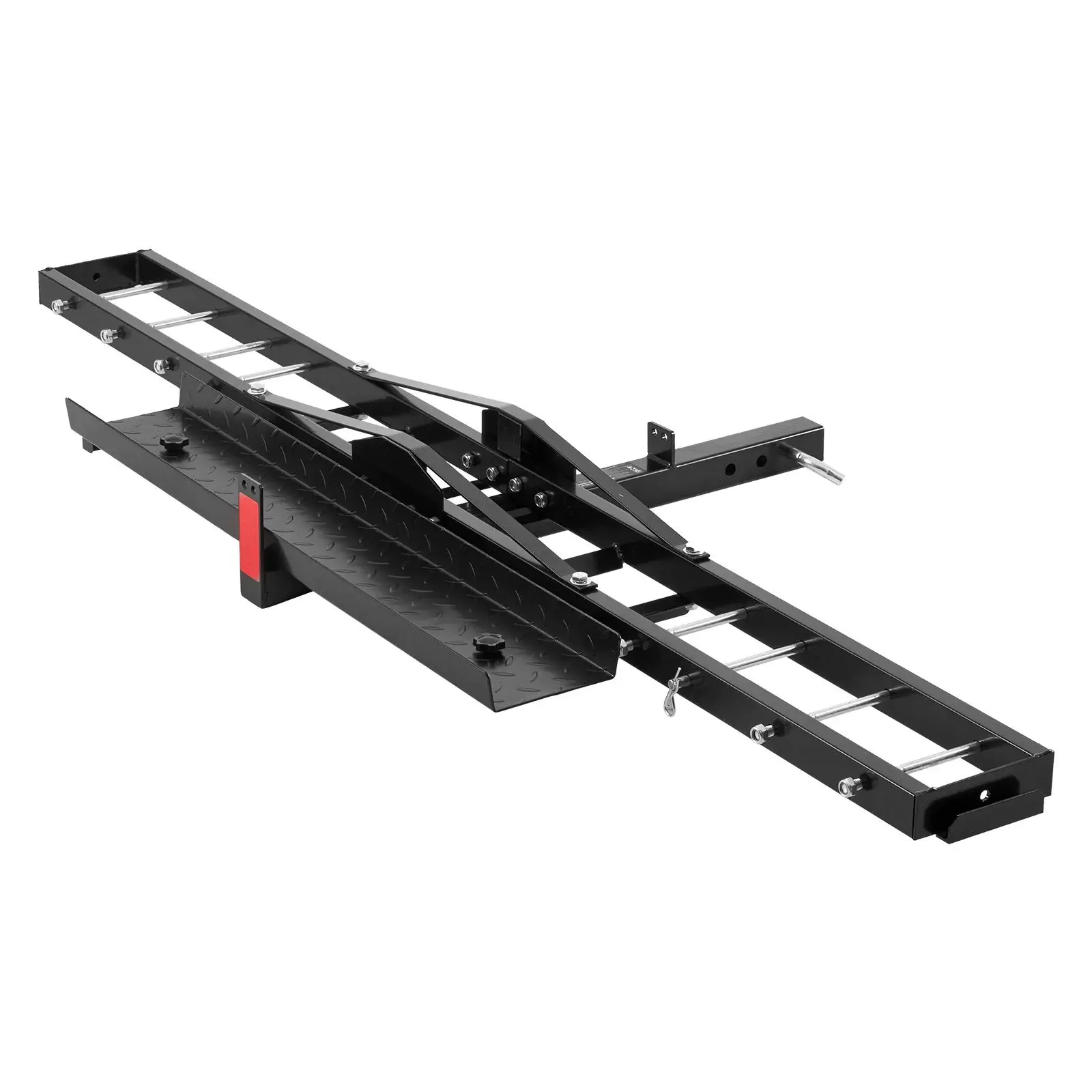 Motorcycle Carrier, 600 LBS Steel Motorcycle Carrier Hitch Mount with Loading Ramp, Scooter Dirt Bike Trailer Hauler with Ratchet Straps and Stabilizer, for Car, Truck with 2