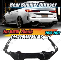 Car Rear Bumper Lip Splitter For BMW 2 Series F44 228i M235i Gran Coupe M Sport 2020-2024 Diffuser Kit Spoiler Carbon Fiber Look