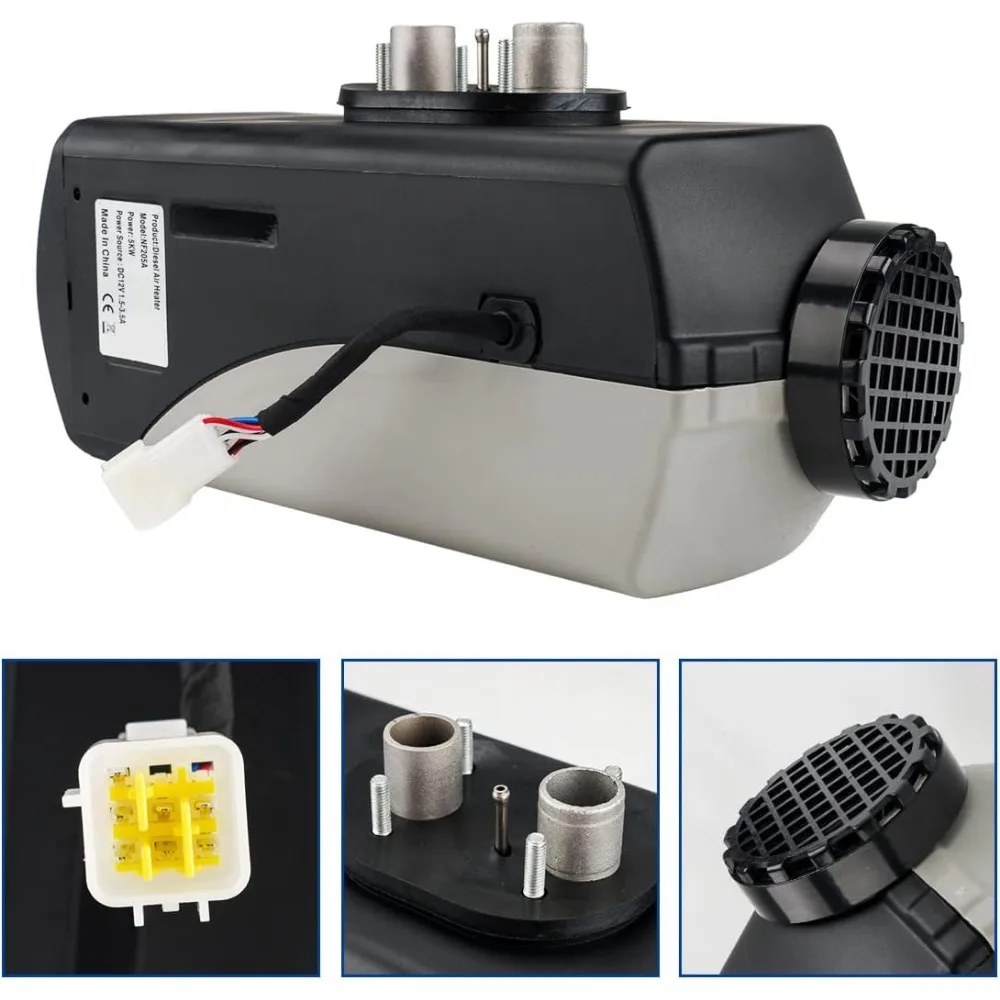 KAC 8KWディーゼルヒーター 12Vディーゼルエアヒーター 10Lタンク ディーゼルパーキングヒーター リモコンとLCDスクリーン付き、急速加熱 低N