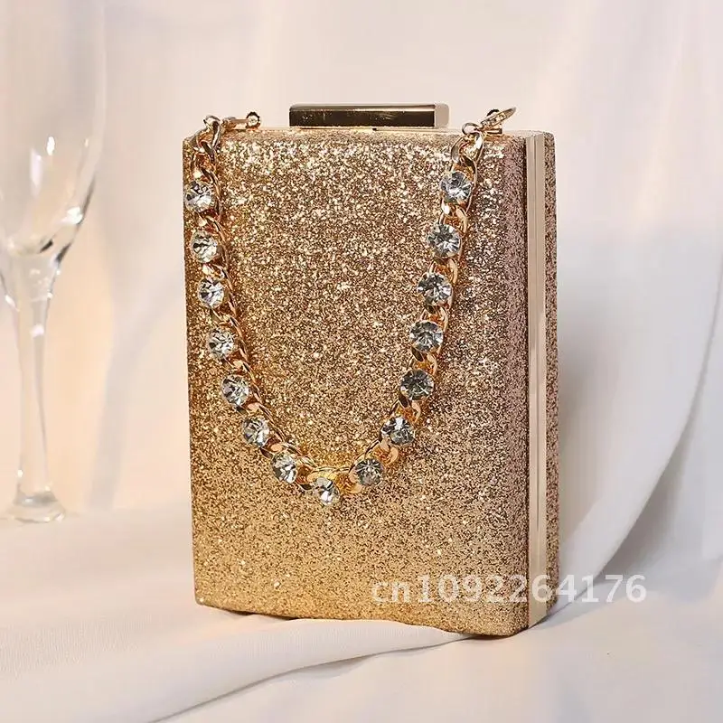 New Women Diamond Evening Clutch Bags Fashion Wedding Banquet Wallets Packs Chain Phone Gifts Party Pack Bags Mobile 2024 Dinner