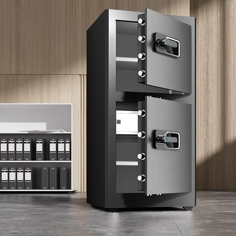 Household anti-theft thickened door panel fingerprint password cabinet large 1m double-door safe for office and commercial use