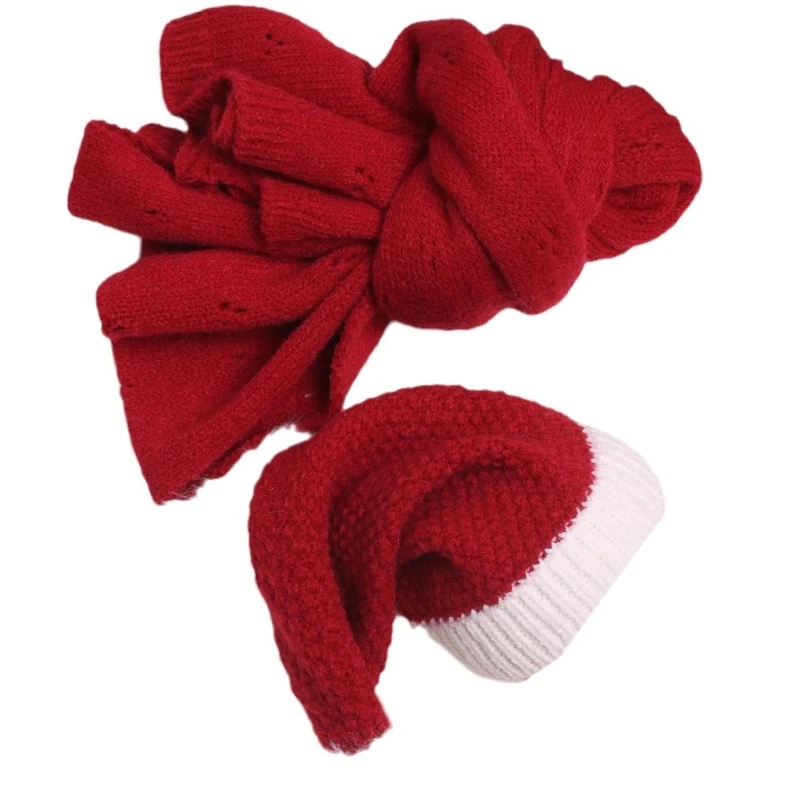 

Santa Hat and Wrap Towel Christmas Photo Set for Baby Photography Newborn Photo Costume Accessory Photoshooting Outfits