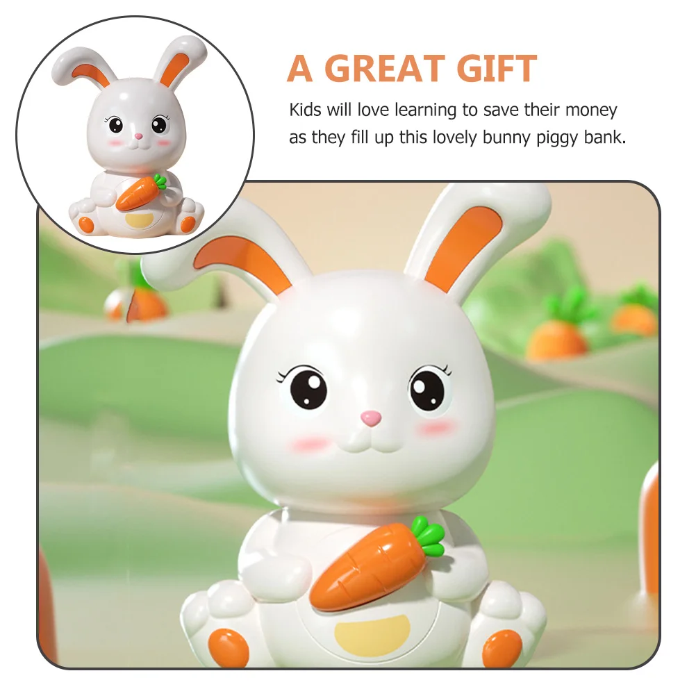 クリエイティブなウサギの貯金箱、プラスチック製のお金貯めポット、子供用コインバンク、ウサギの形をした素敵な誕生日プレゼント、プラスチック製のコインバンク
