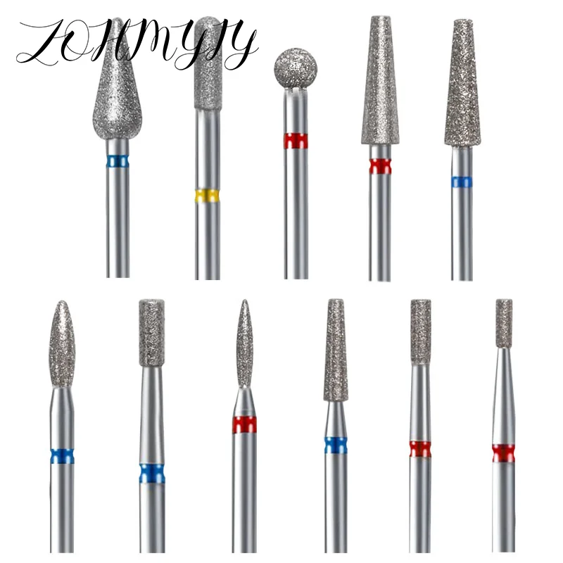 Punte da trapano per unghie diamantate Detergente per cuticole per trapano elettrico Manicure Pedicure Lucidatura Strumento per nail art Forniture per la casa del salone