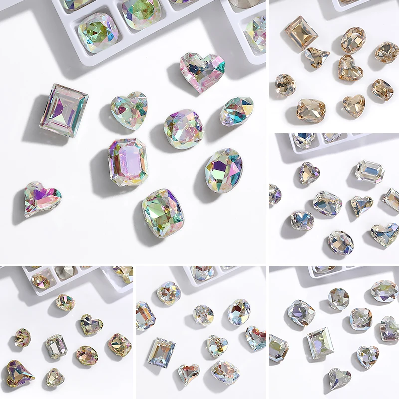 Crystal Pointback Crafts Stones Glue On Bags DIY Diamond Accessories K9 Glitter Colorful Glass Rhinestones Nails Art Decorations