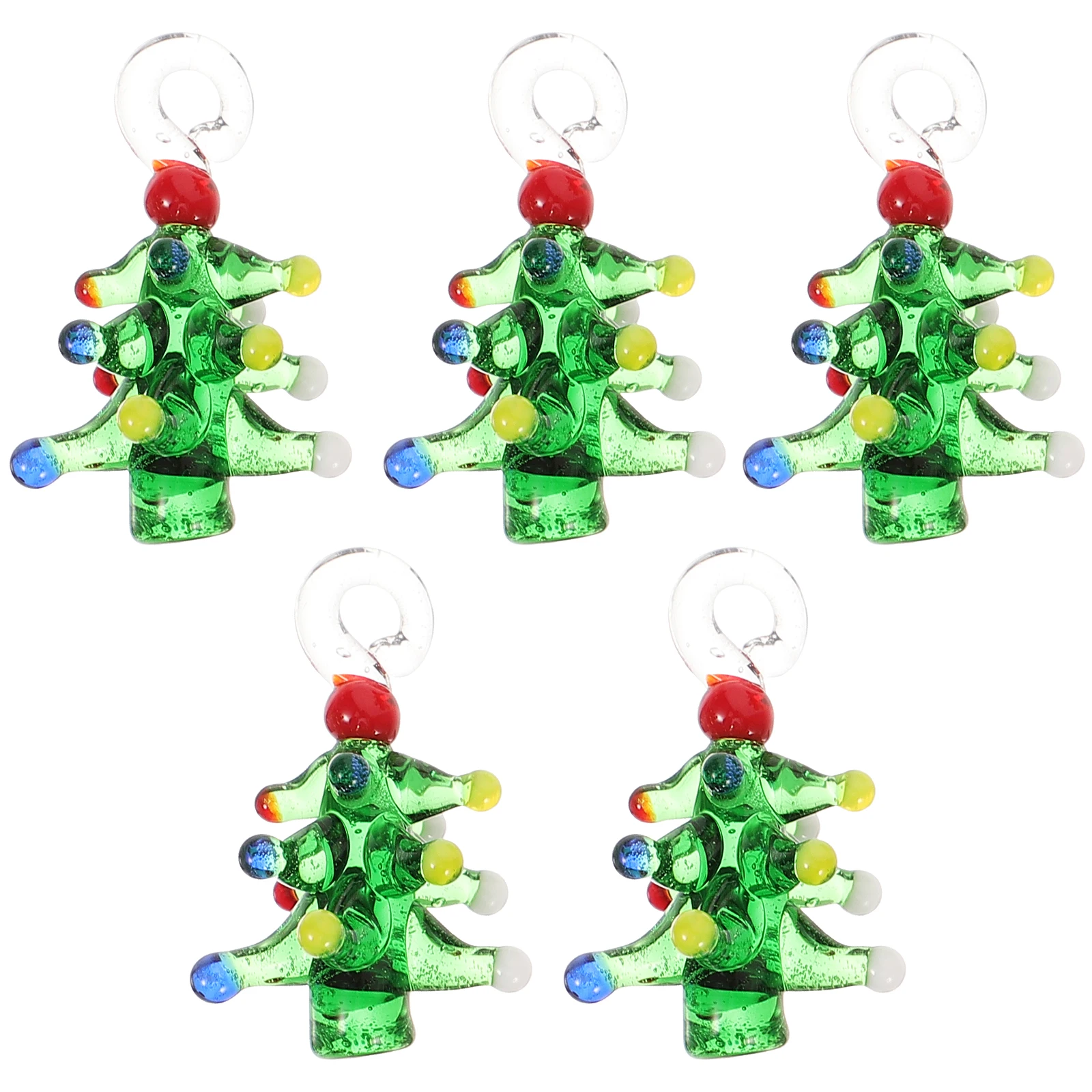 

5 Pcs DIY Making Charms Christmas Tree Accessories Bracelet for Jewelry Three-dimensional Green Necklaces
