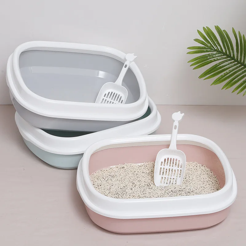 

Large Semi-Closed Splash-Proof Litter Box Nordic Style Litter Scoop Pet Supplies Toilet