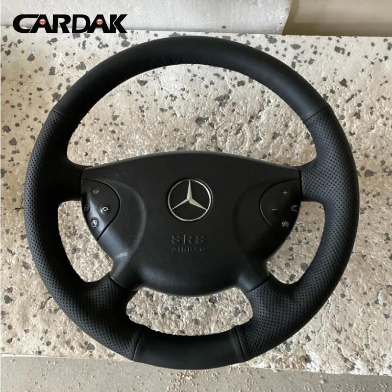 Full Black Leather Car Steering Wheel Cover for Mercedes benz E-Class W211 G-Class W463 E350 E320 2002 2003 2004 2005