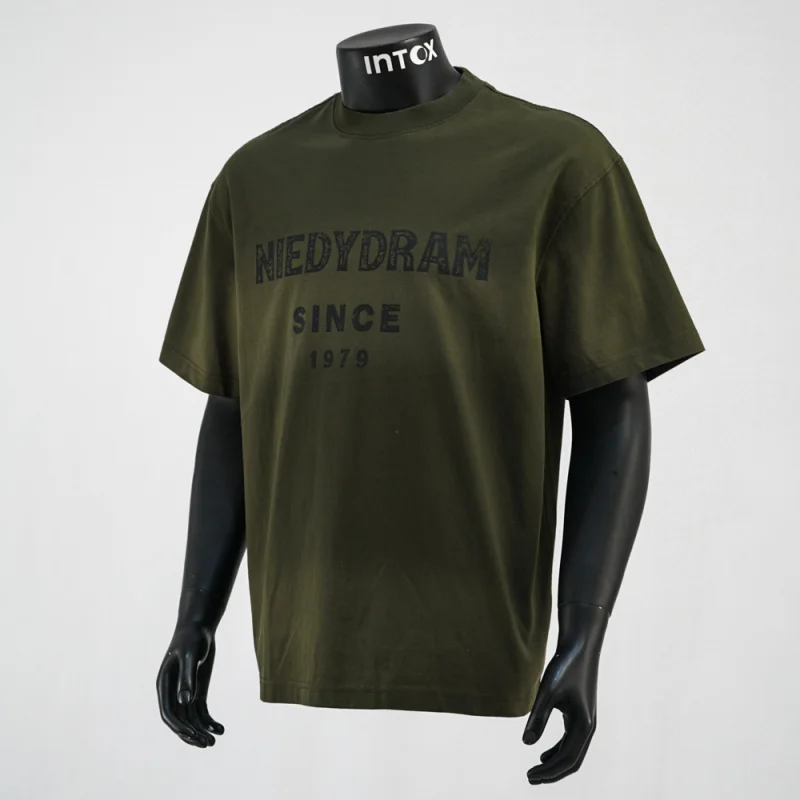 

Vintage printed short sleeved T-shirt for men, retro American style, loose and casual, 2025 summer trendy brand high street top
