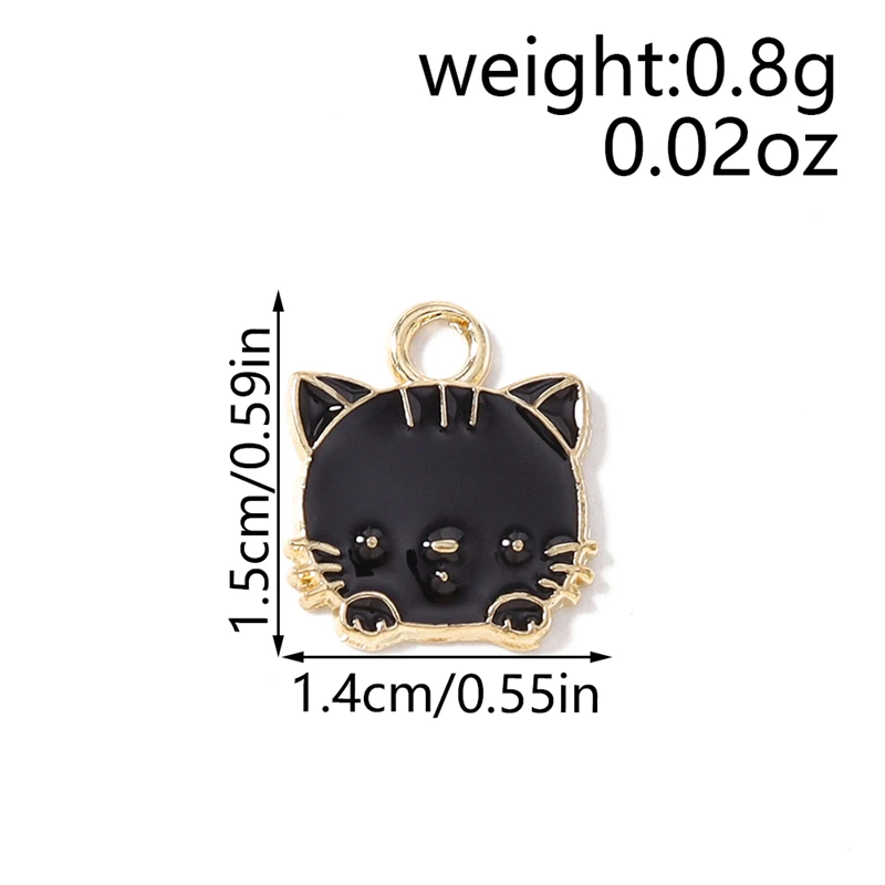 10 Stück niedliche, gemischte Emaille-Anhänger in Tierform (Schmetterling, Eule, Katze) für die Schmuckherstellung, zum Beispiel für Ohrringe, Halsketten und DIY-Bastelarbeiten. – Detail 8