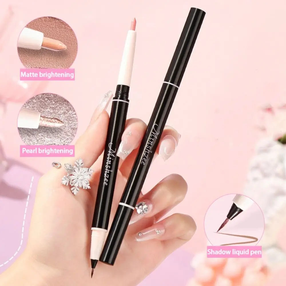 Nouveau crayon de ver à soie couché à Double extrémité, résistant à la sueur, Eyeliner durable, stylo de maquillage de contour imperméable, maquillage de beauté