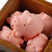 Children's Gifts Mini Flashlight Pig Animal Shape Key Rings Luminous Key Chains LED Light