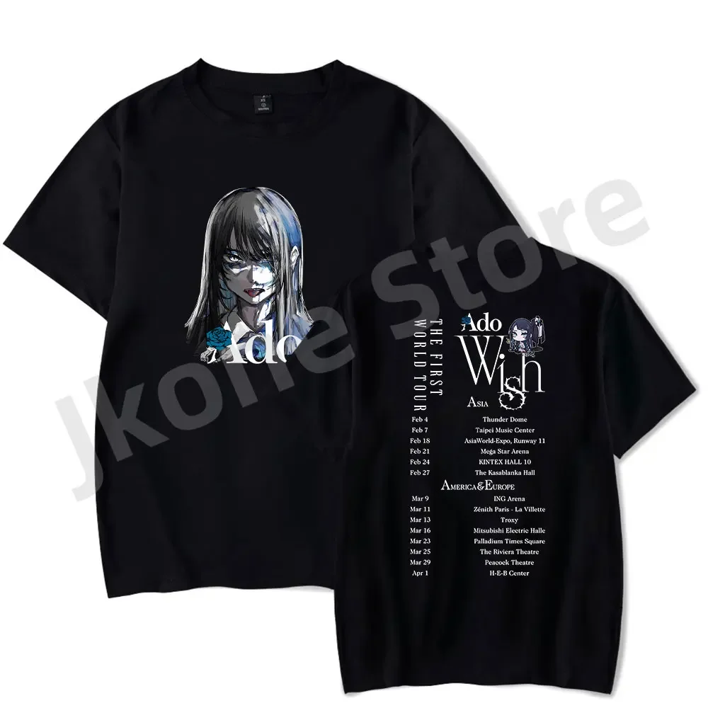 

Женские и мужские футболки Ado Wish Tour Merch, модная повседневная футболка певицы с коротким рукавом, уличная одежда