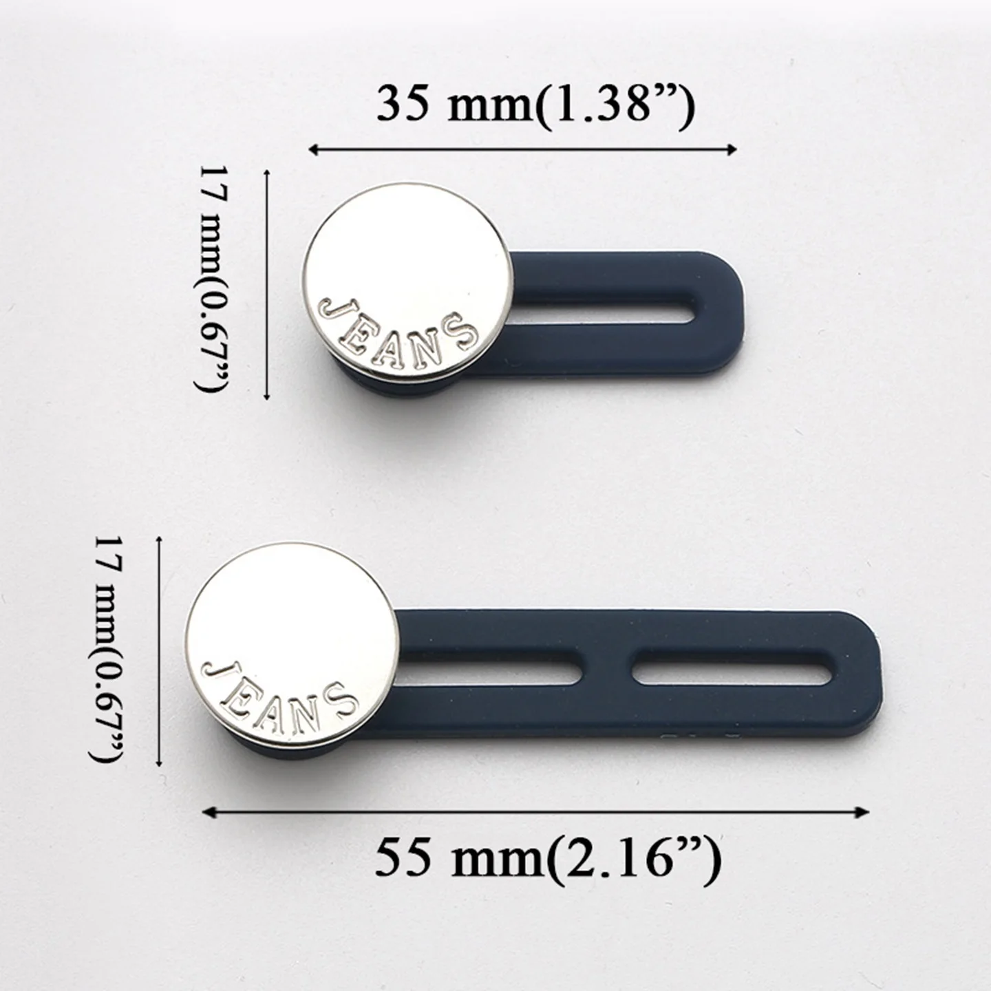 6PCs Pants Jeans Metal Button Extender Free Sewing Universal Retractable Waist Expander, Instant Belt Buckle Extension Solution