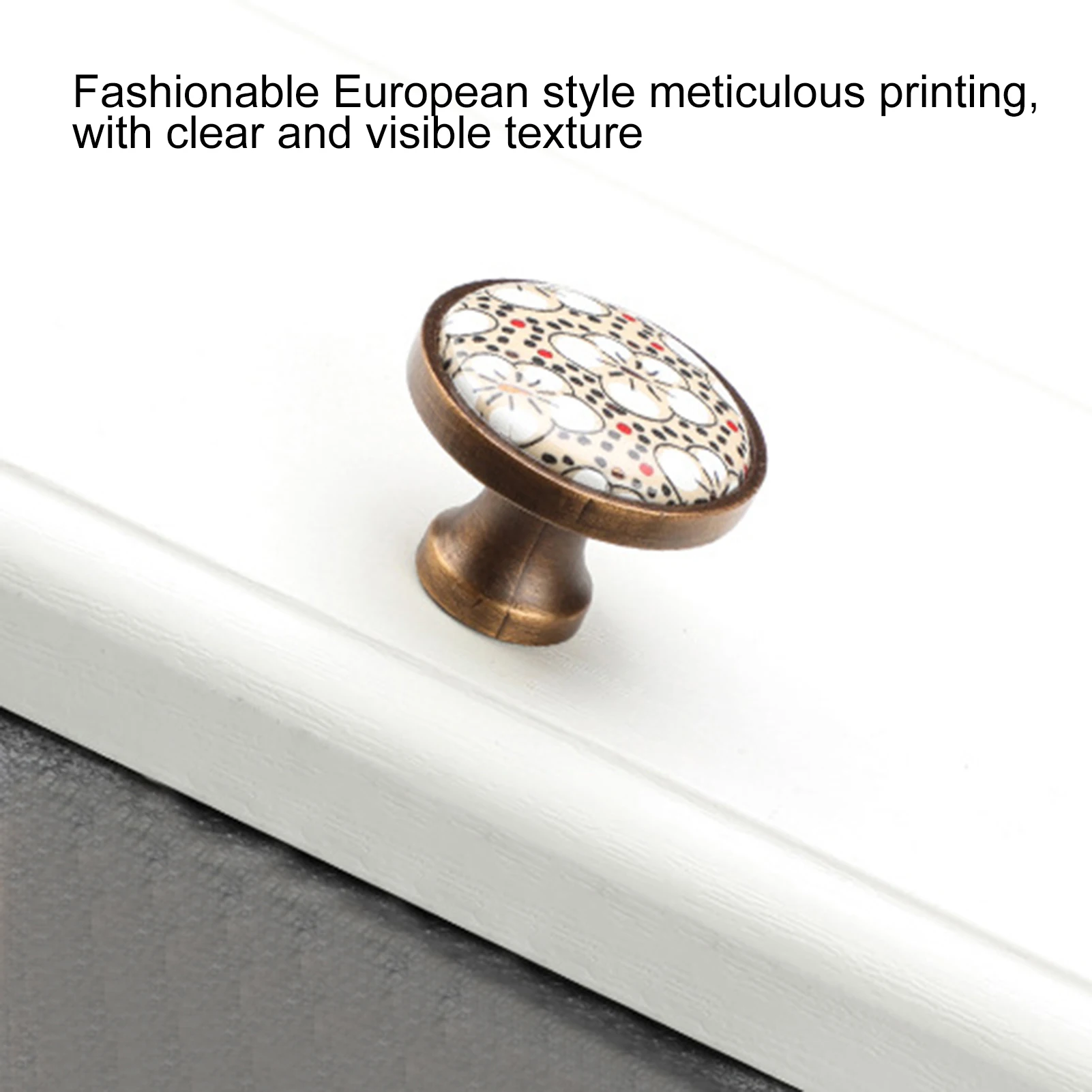 European Style Cabinet Knobs Ceramic Drawer Pulls Floral Design for Kitchen Wardrobe Cupboard Hardware Decorative Handles