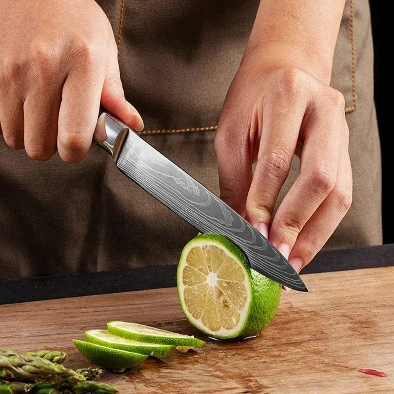 WXCOO 1-4pcs Kitchen Knife Set Household Stainless Steel Fruit Peeler Slicer Santoku Knife Sugarcane Utility Knife