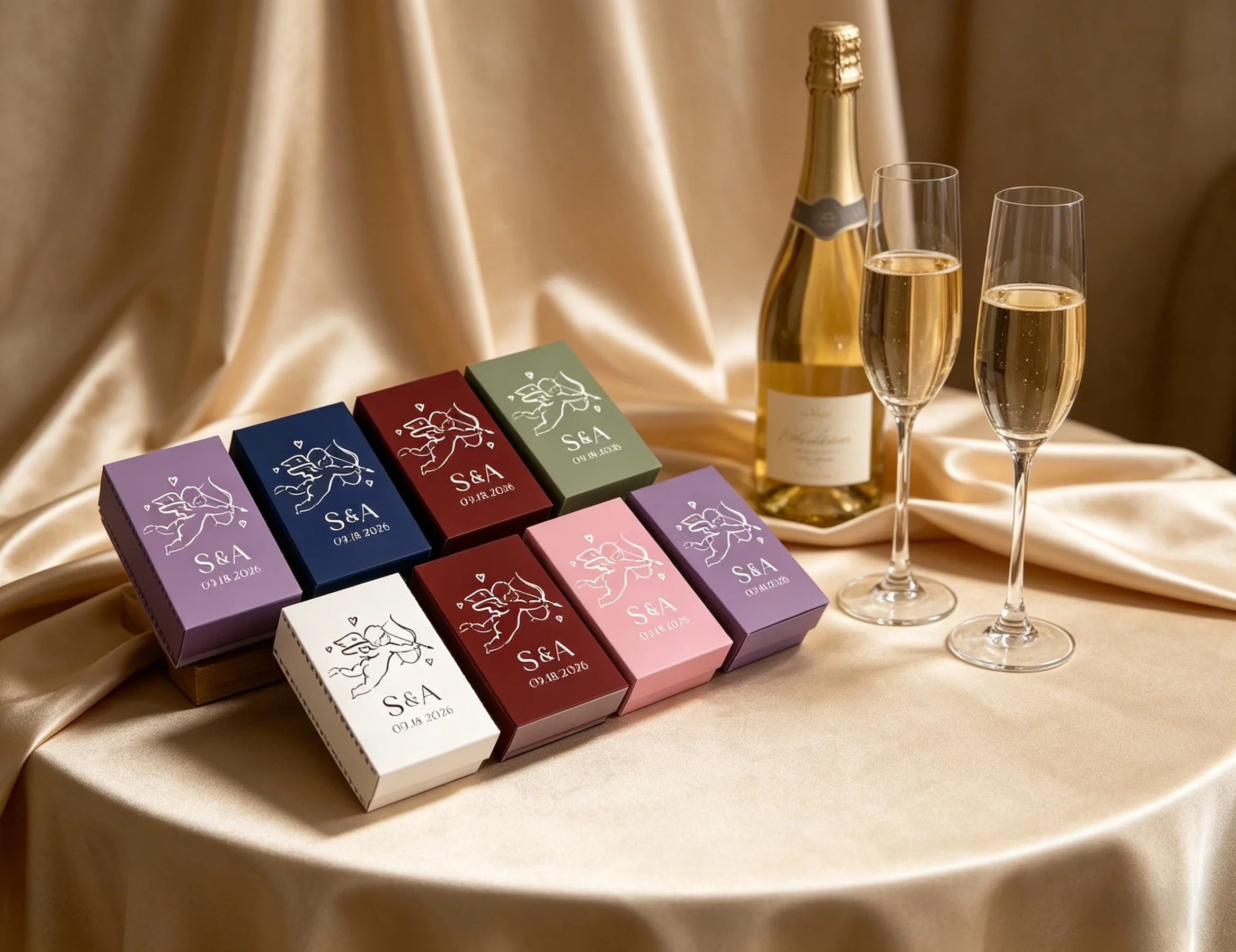 

Персонализированные свадебные сувениры для гостей, персонализированные спички с Купидоном для репетиционного ужина и мероприятий