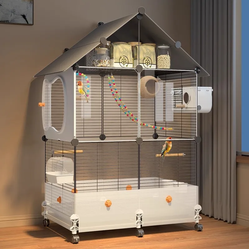

Bird cage parrot large new splash-proof household Xuanfeng tiger skin small sun peony special luxury villa bird cage