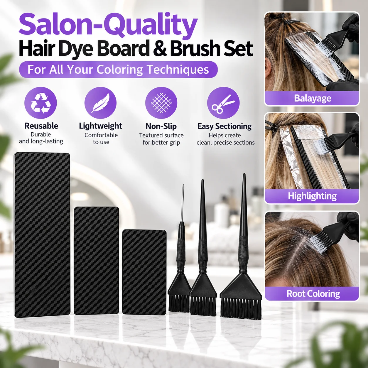 Salon Hairdressing Set Coloring Board Barber Hair Color Dye Brush&mat Barbershop Tinting Tools Accessories Supplies