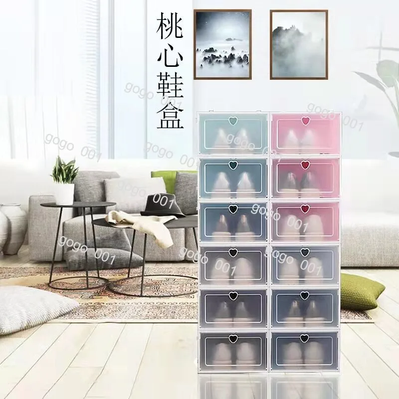 Thick Clear Plastic Shoe Box with Flip Lid – Stackable Space Saving Shoe Rack Organizer for Home, Foldable Storage Cabinet