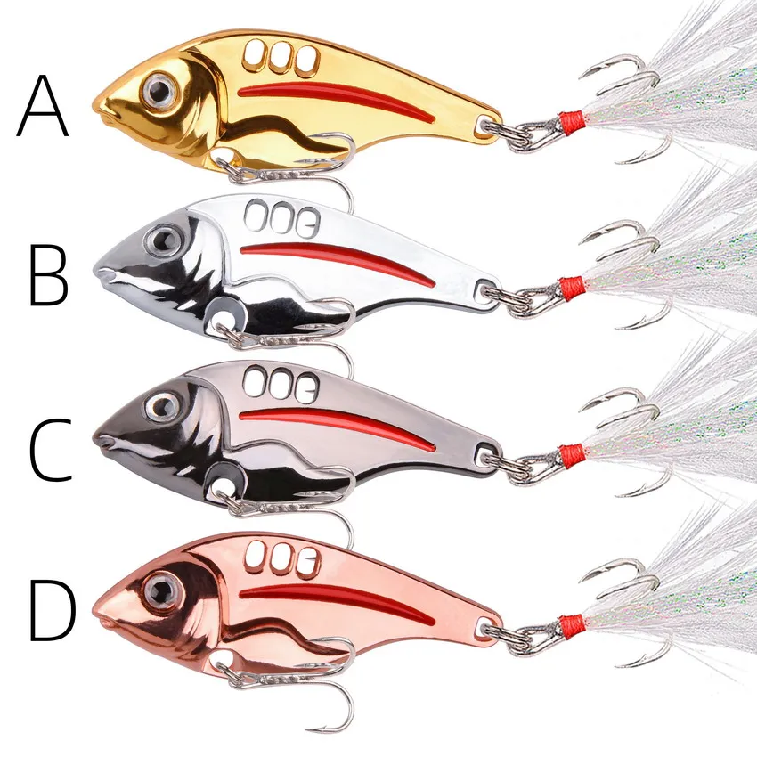 Winter VIB Vibrations Metal Spoon Fishing Lures 10g 15g 20g Artificial Hard Bait With Treble Hook Cicada Bass Pesca Tackle