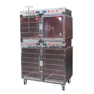 

Pet ICU warm oxygen cages stainless steel vet cages for cat dog veterinary hospital and clinic with warm function