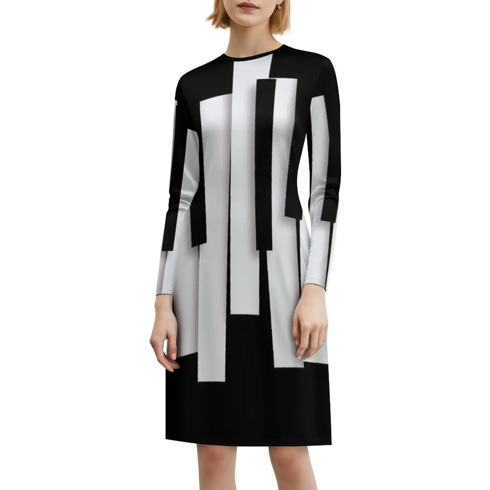 Gaun Tanpa Lengan Bohemian The Pianist Gaun Pesta Liburan Pantai Multi-Cetak Musik Mobil Musik Terbaik Musik Live Spotify Malam Hari