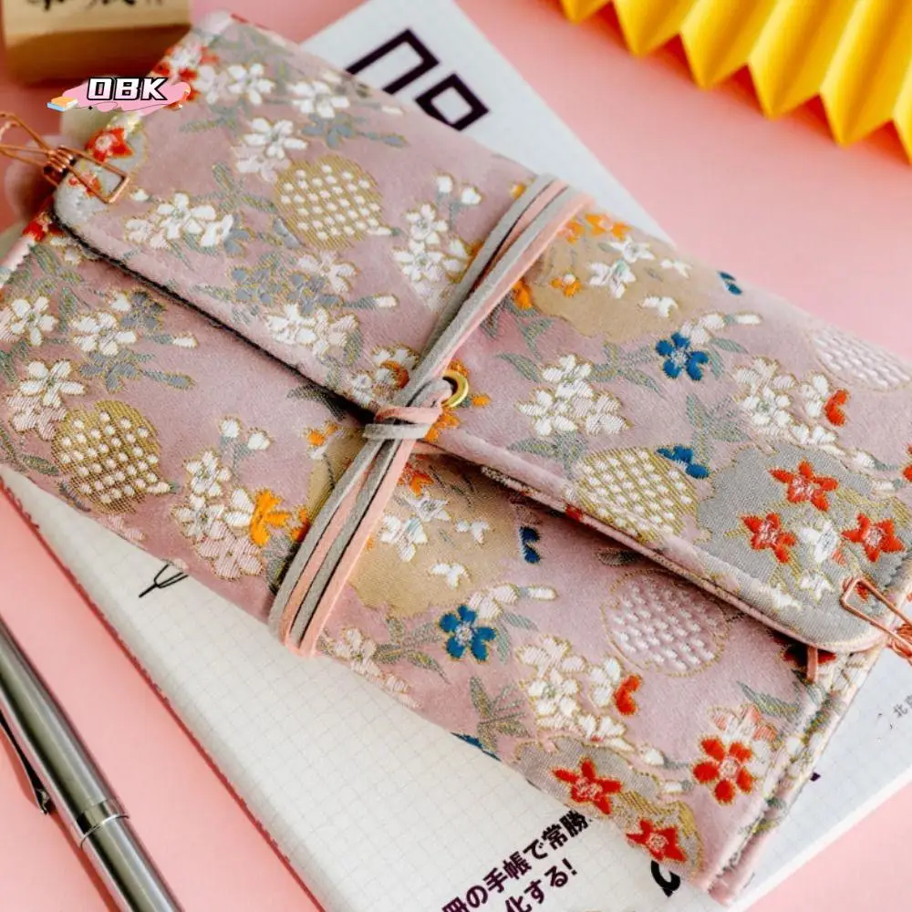 

90Sheets Flower Cloth Notebook Blank Grid Chinese Style A6 Writing Handbooks To Do List Student Diary Loose-leaf Notebook