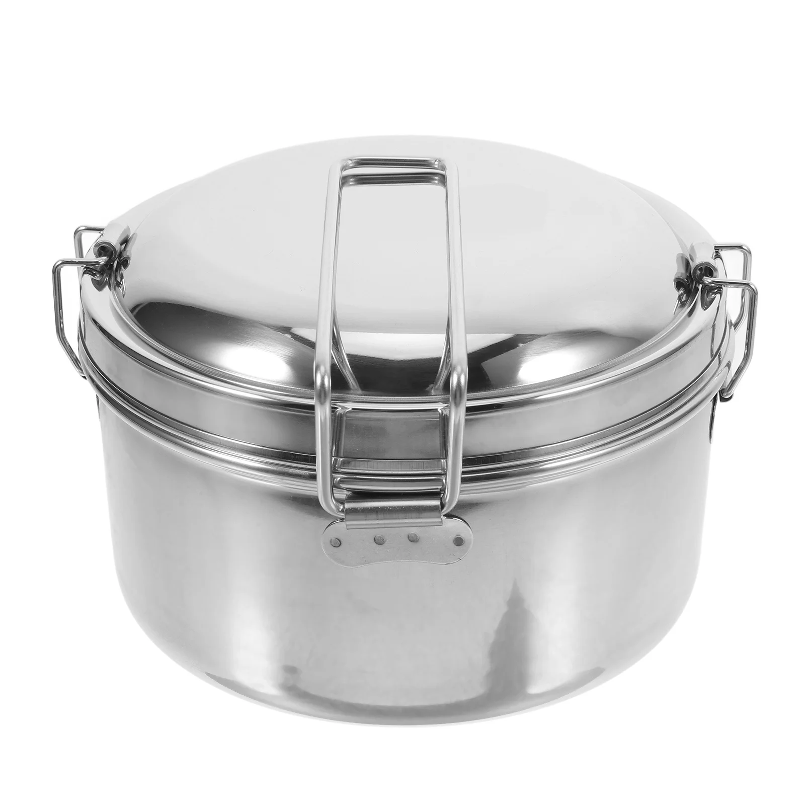 

1Set Stainless Steel Portable Double-Layer Leak-Proof Lunch Container for Office School Food Storage Case