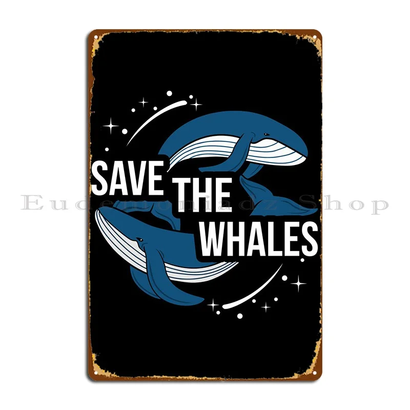 Whale Mammal Sea Gift Idea Metal Plaque Funny Wall Decor Cinema Personalized Living Room Tin Sign Poster